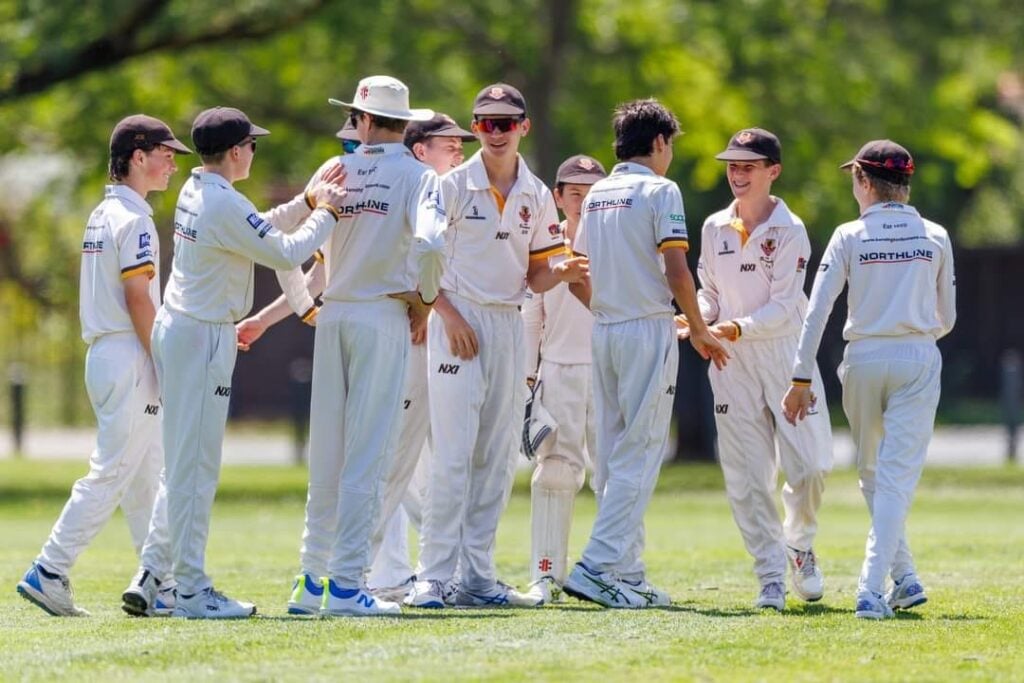 Juniors Boys team celebrating.